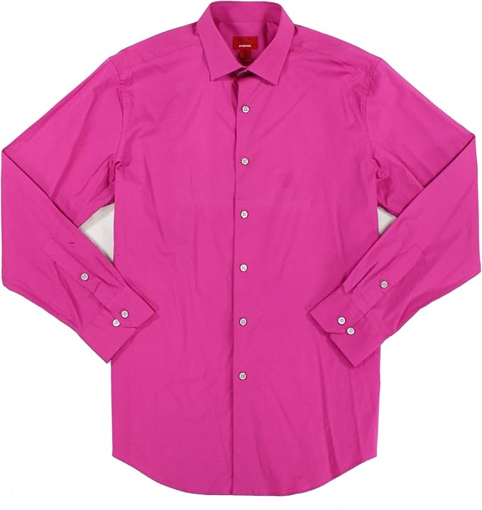 Alfani Spectrum Men's Pink Slim Fit Poplin Long Sleeve Dress Shirt L BHFO 1461